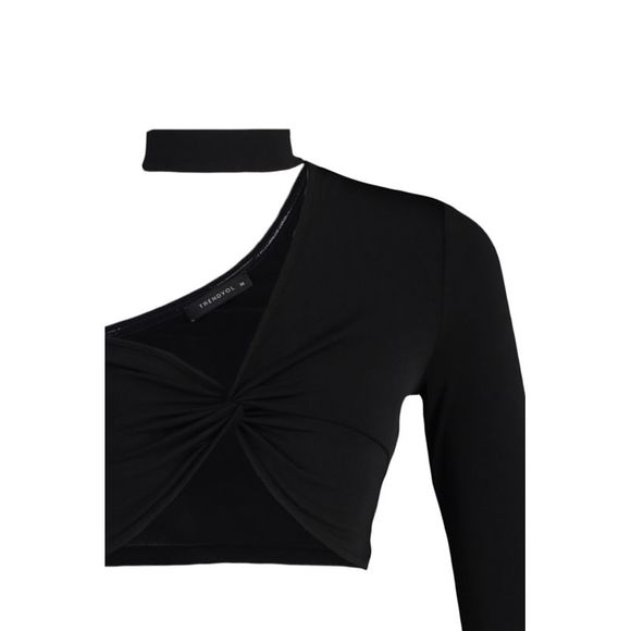 NWT Trendyol Fitted Asymmetrical Collar Knit Bustier - Picture 7 of 11